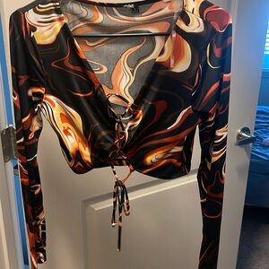 Windsor crop top long sleeve top